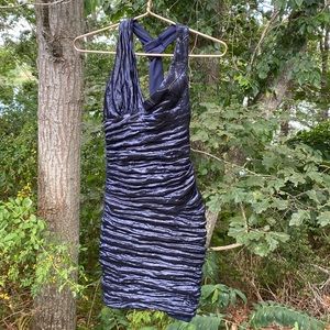 Nicole Miller Metallic Ruched Sheath Dress